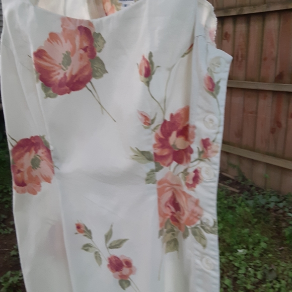 Vintage y2k Newport News thick cotton side button floral dress in 6 - Picture 5 of 9